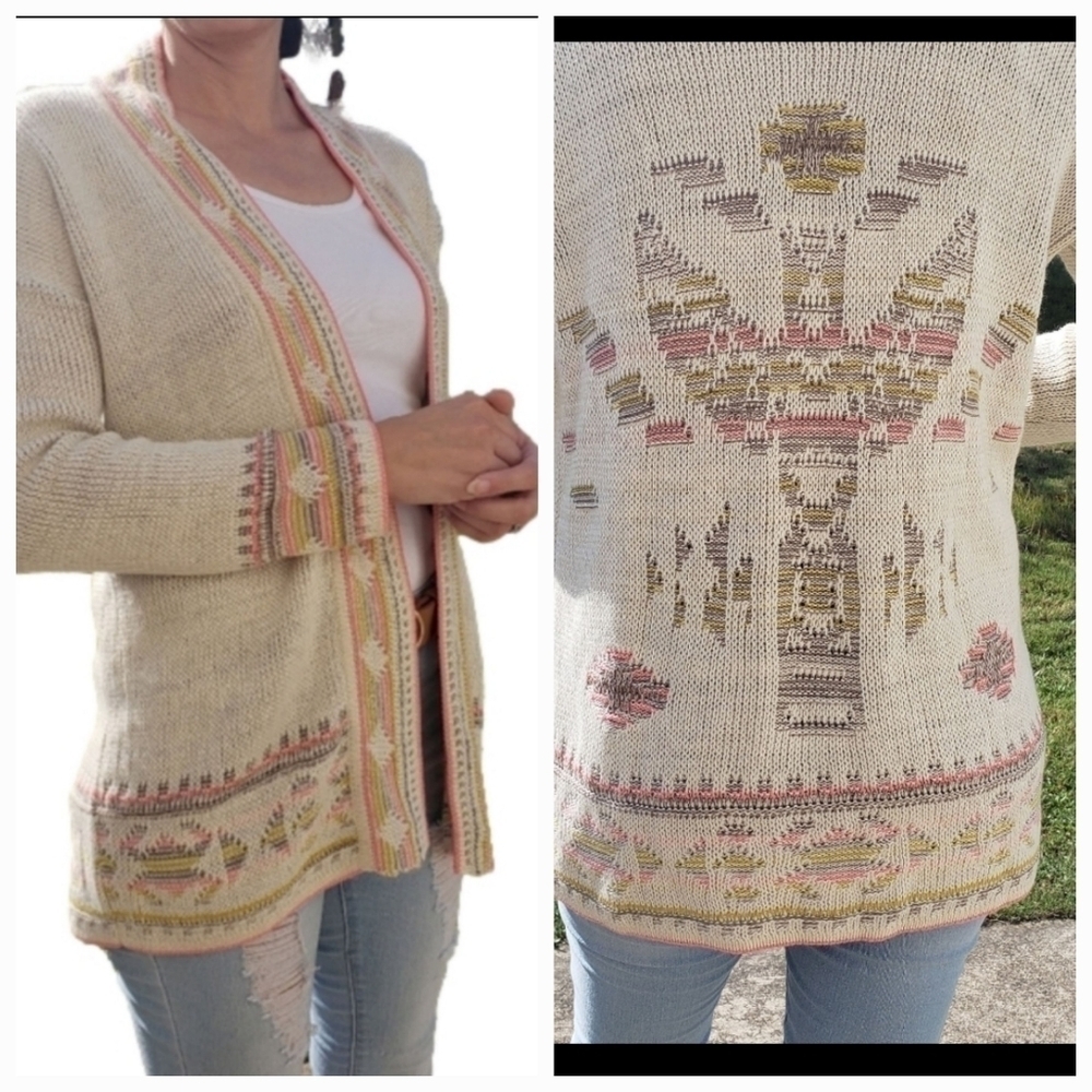 Willow & Clay Aztec Southwestern Sweater cardigan size small